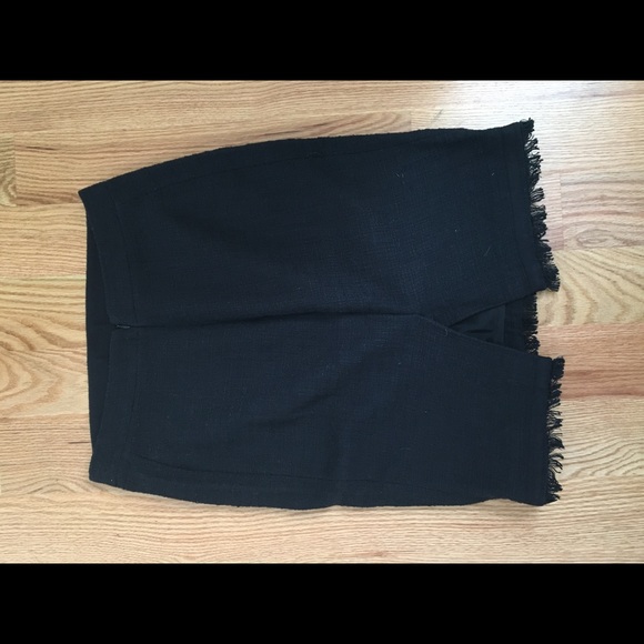 J.Crew Tweed Fringe Pencil Skirt Black Sz 10 - Picture 4 of 4